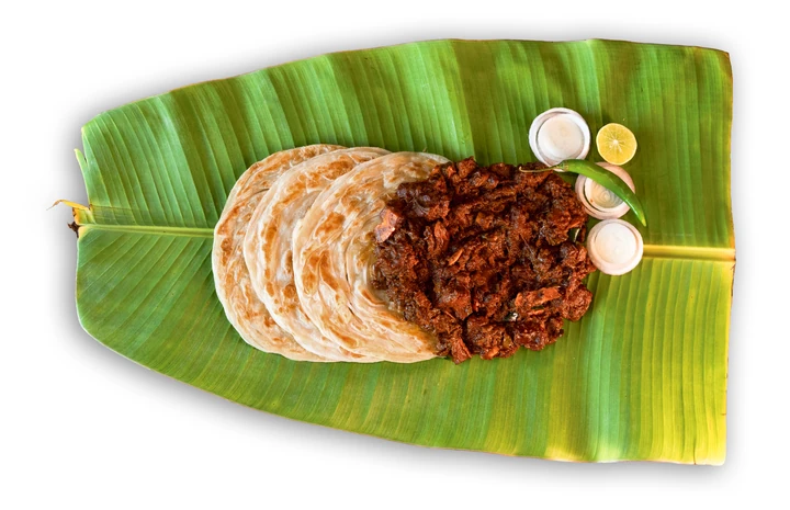 Poratta and Beef — signature dish at Aaraamam Restaurant, Dubai